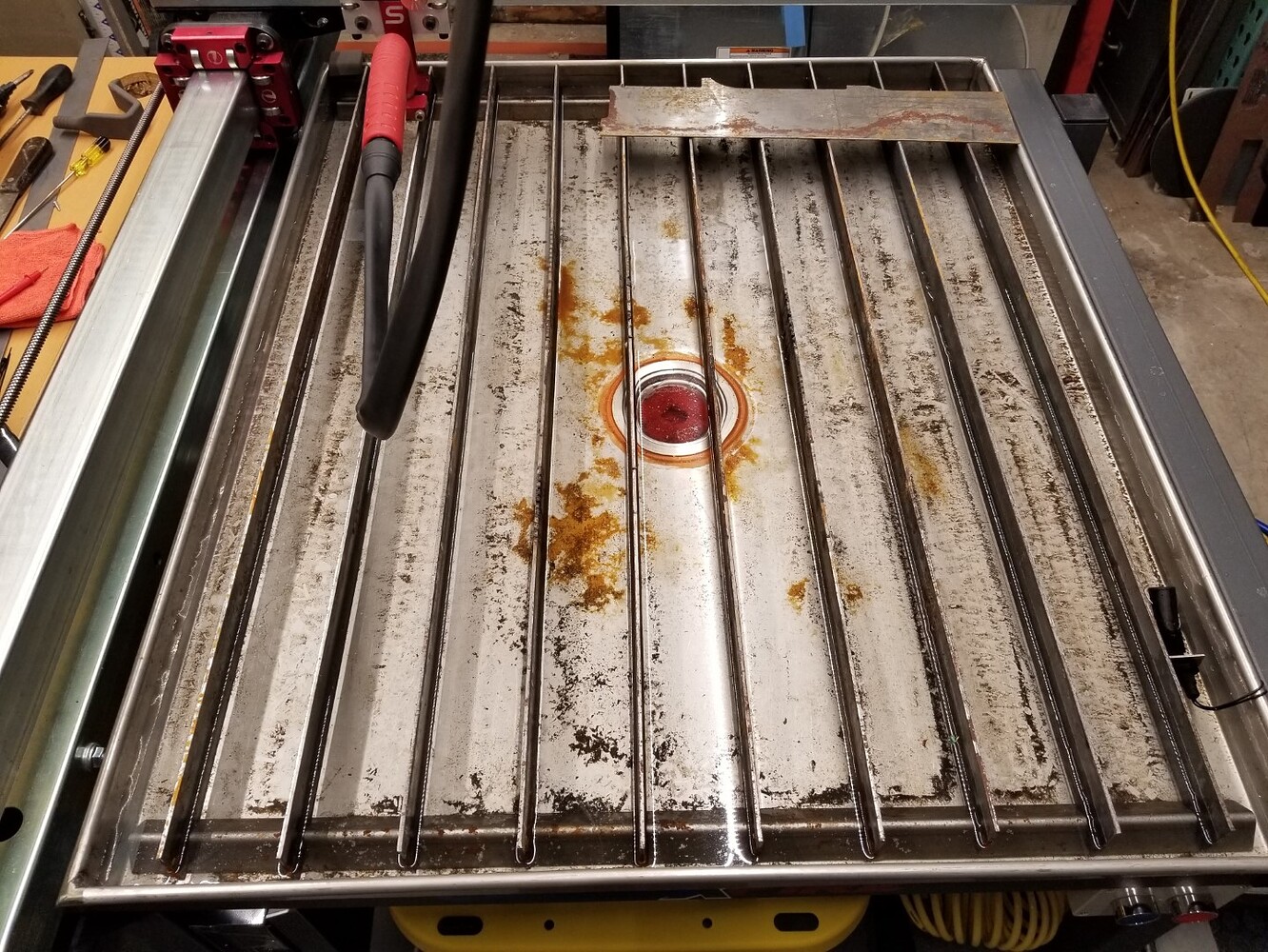 Recessed Water Table Drain with Harbor Freight Flange Tool Tips and