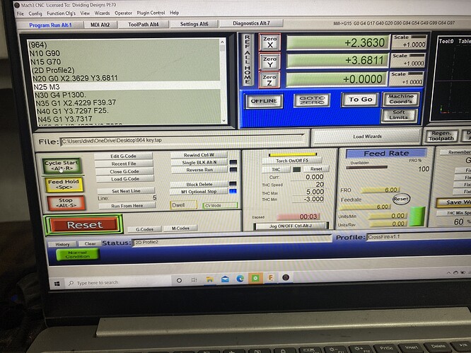 Mach 3 program run issue (g code?) - CrossFire ® - Langmuir Systems Forum