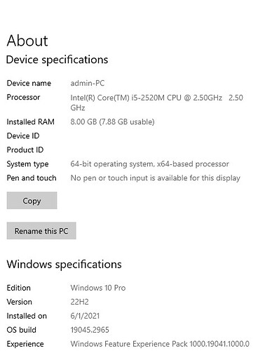 Dell System Specs