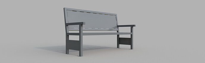 Bench 2x2 square tube with quater panels v1 7