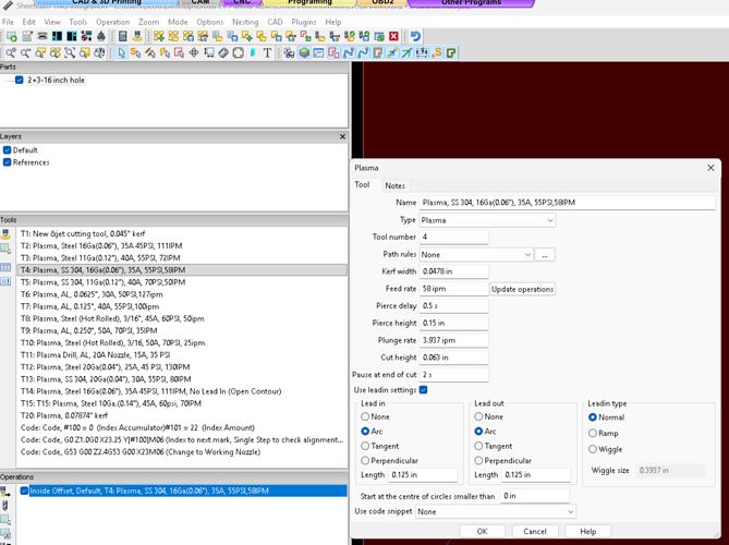 SheetCam tool data