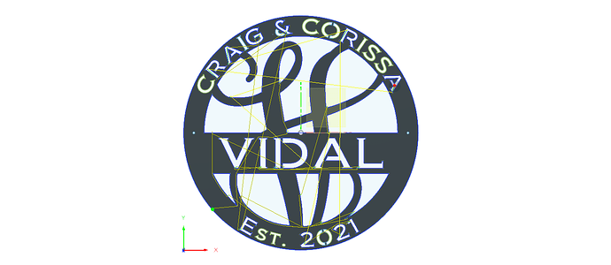 V CIRCLE MONOGRAM - VIDEL - 23X23 v36