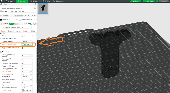 bambu raft support interface