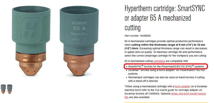 Hypertherm 65A SmartSync Cartridge