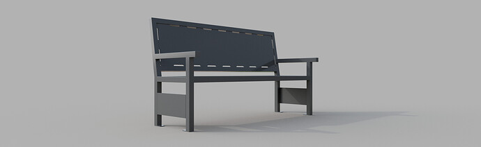 Bench 2x2 square tube with quater panels v1 6