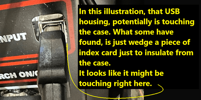 USB housing touching enclosure