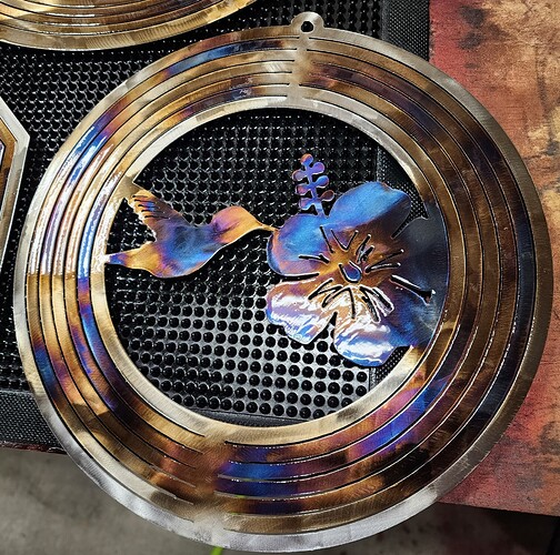 Hummingbird on Hibiscus windspinner