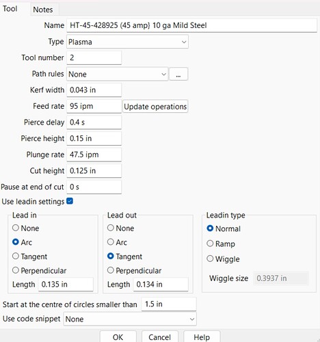 Tool settings quarter inch